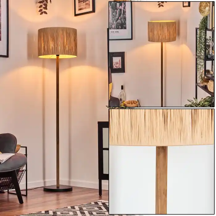 Granja Staande lamp Natuurlijke kleuren, Zwart, 1-licht Op = Op