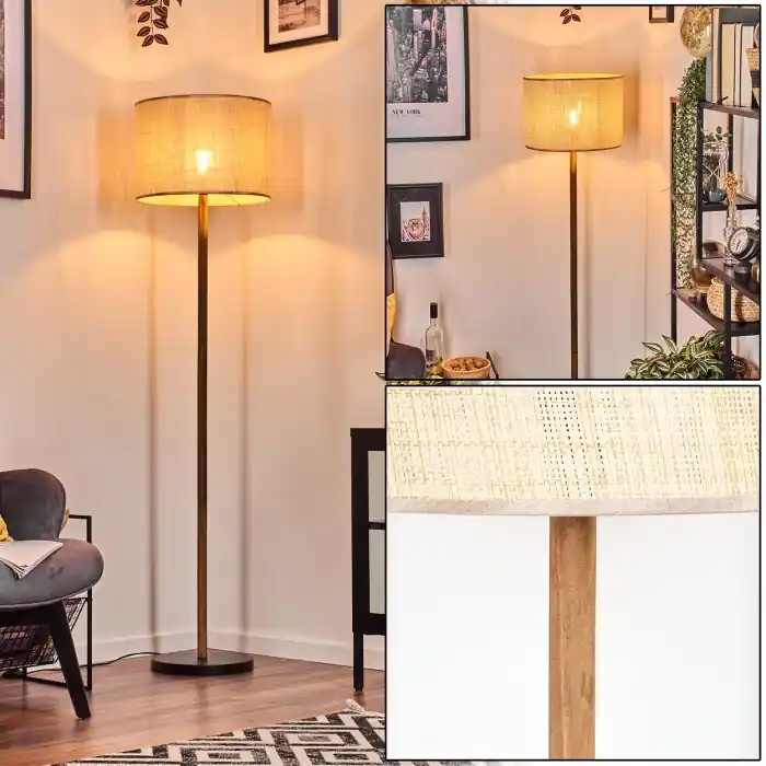 Sabadim Staande lamp Natuurlijke kleuren, Zwart, 1-licht Nu Kopen