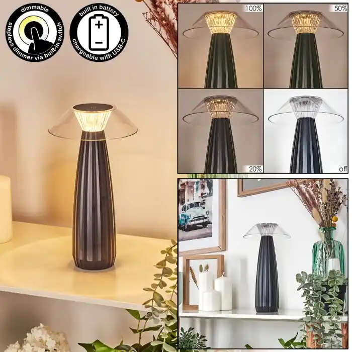 Eryla Bureaulamp, Tafellamp LED Zwart, 1-licht Favoriet
