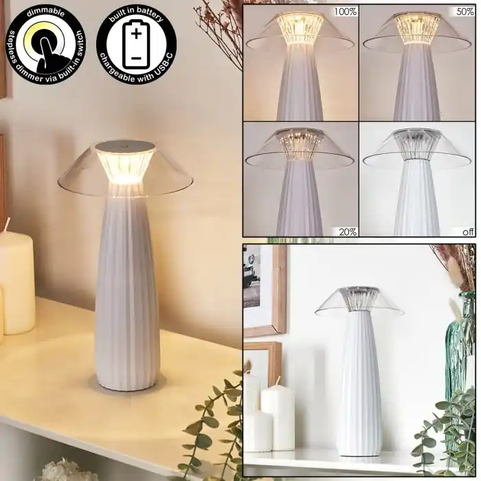 Favoriet Eryla Bureaulamp, Tafellamp LED Wit, 1-licht
