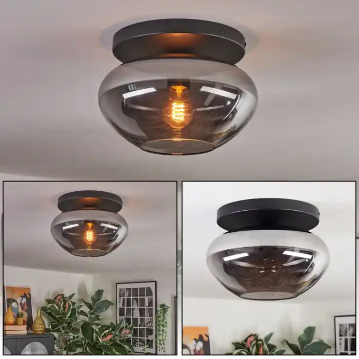 Mertola Plafondlamp, Kogellampje Rookkleurig, 1-licht Korting