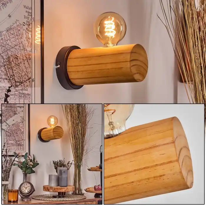 Argea Wandlamp, Muurspot Natuurlijke kleuren, Zwart, 1-licht Laatste Kans