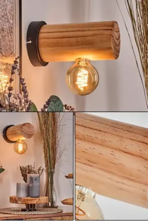 Beperkt Aanbod Argea Wandlamp, Muurspot Natuurlijke kleuren, Zwart, 1-licht