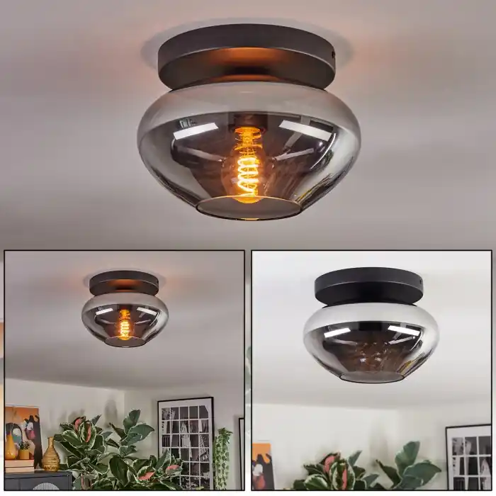 Goedkoop Mertola Plafondlamp, Kogellampje Rookkleurig, 1-licht