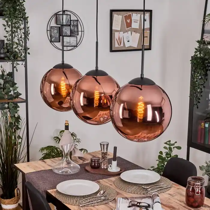Meest Verkocht Gastor Hanglamp, Kogellampje, Hanglamp Koperkleurig, 3-lichts