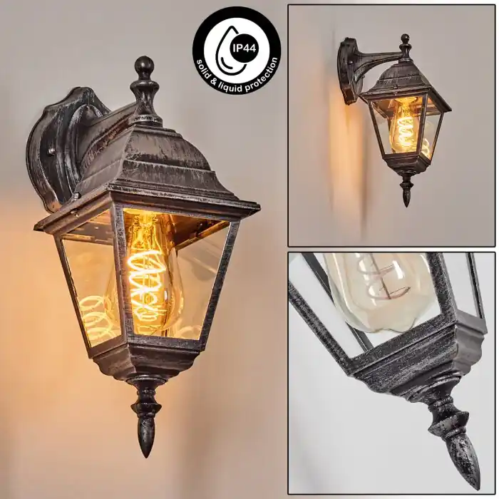 Naofe Wandlamp voor buiten, Wandlamp Zwart, Zilver, 1-licht Speciale Aanbieding