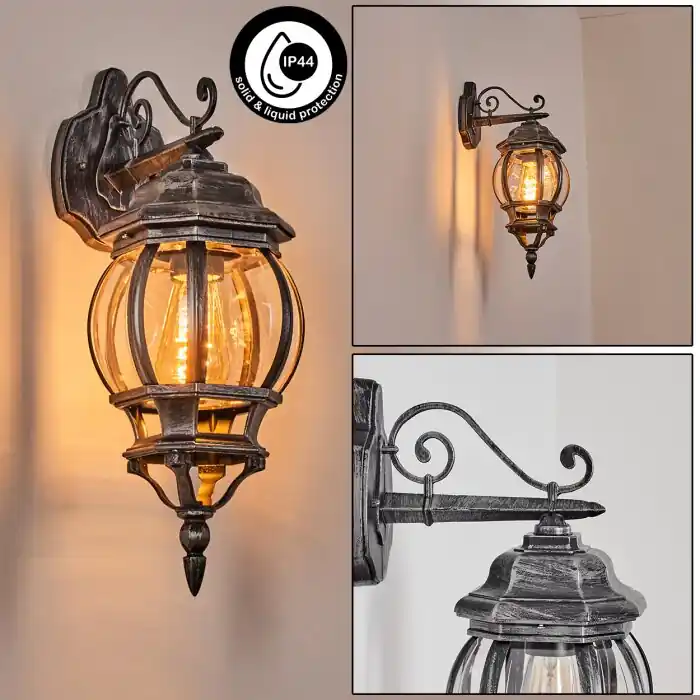 Lentua Wandlamp voor buiten, Wandlamp Zwart, Zilver, 1-licht Tijdelijk Beschikbaar
