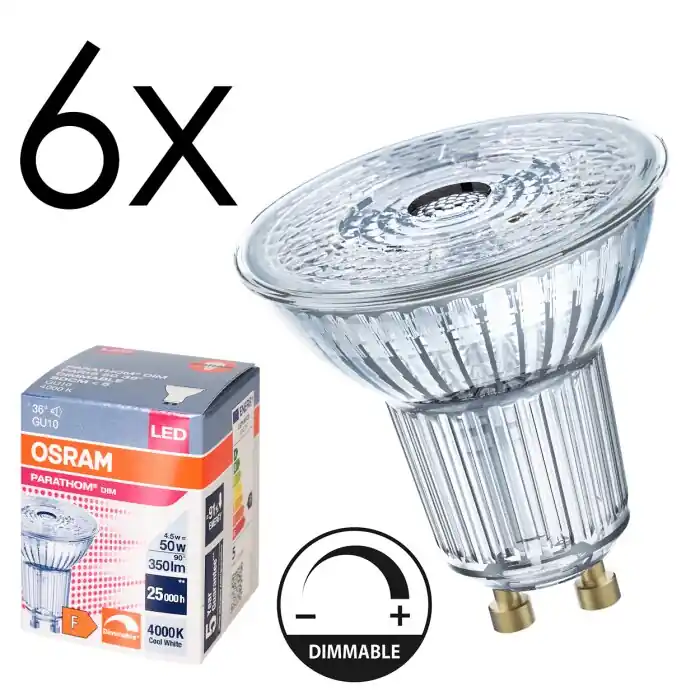 Osram GU10 LED 4.5 Watt neutraal wit dimbaar 350 Lumen Koopje