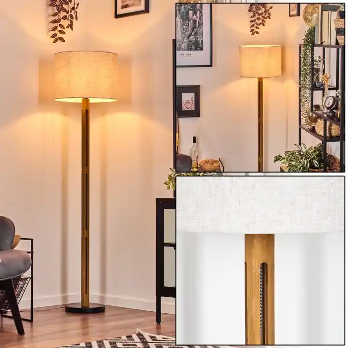 Bassagoda Staande lamp Bruin, Natuurlijke kleuren, Zwart, 1-licht Exclusieve Aanbieding