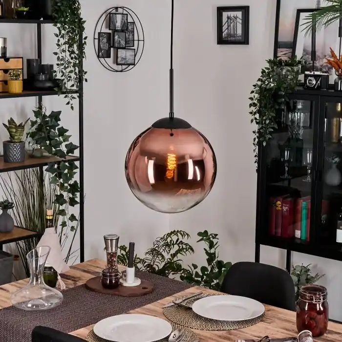Gastor Hanglamp, Kogellampje, Hanglamp 30 cm Duidelijk, Koperkleurig, 1-licht Bestel Nu