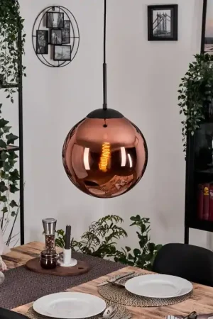 Weekendaanbieding Gastor Hanglamp, Kogellampje, Hanglamp Koperkleurig, 1-licht