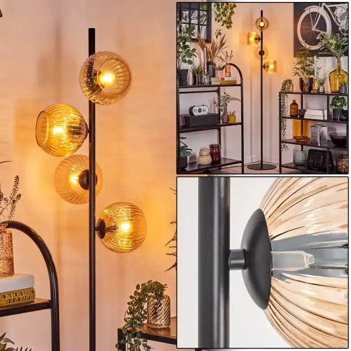 Koyoto Staande lamp 31 cm Amber, 4-lichts Express Levering