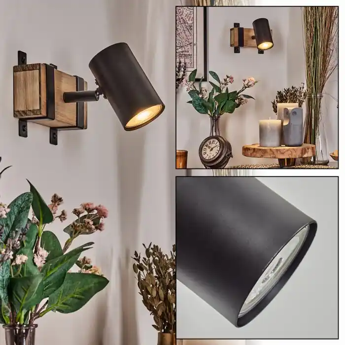 Storuma Wandlamp, Muurspot Natuurlijke kleuren, Zwart, 1-licht Laatste Versie