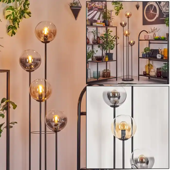Gastor Staande lamp 30 cm Amber, Duidelijk, Rookkleurig, 4-lichts Beperkte Voorraad