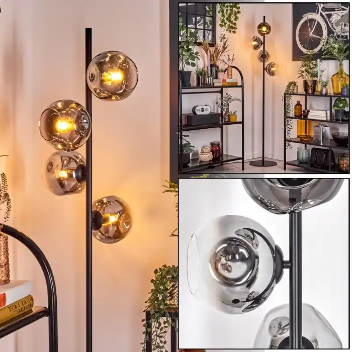 Ripoll Staande lamp Chroom, Duidelijk, Rookkleurig, 4-lichts Seizoensaanbieding