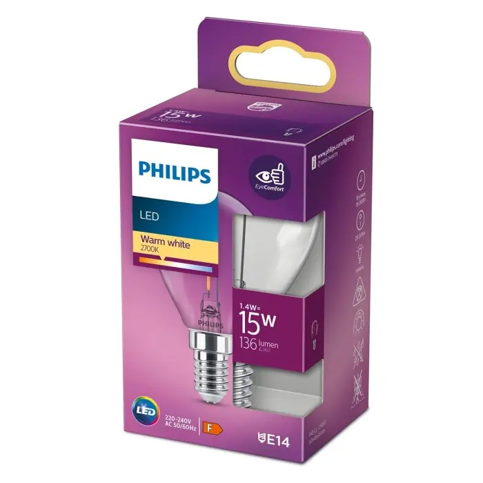 Philips LED E14 15 Watt 2700 Kelvin 136 Lumen Betaalbaar