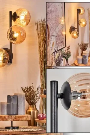 Weekendaanbieding Chehalis Kogellampje, Wandlamp Amber, 3-lichts