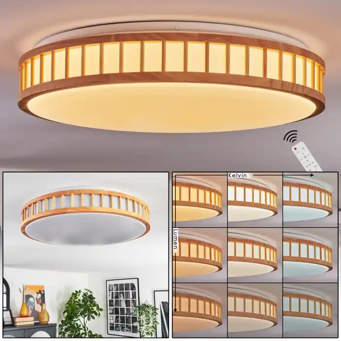 Direct Verzonden Amarelos Plafondlamp LED Natuurlijke kleuren, Wit, 1-licht, Afstandsbediening
