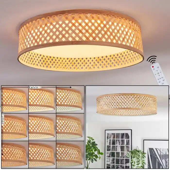 Snelle Levering Barroco Plafondlamp LED Natuurlijke kleuren, Wit, 1-licht, Afstandsbediening