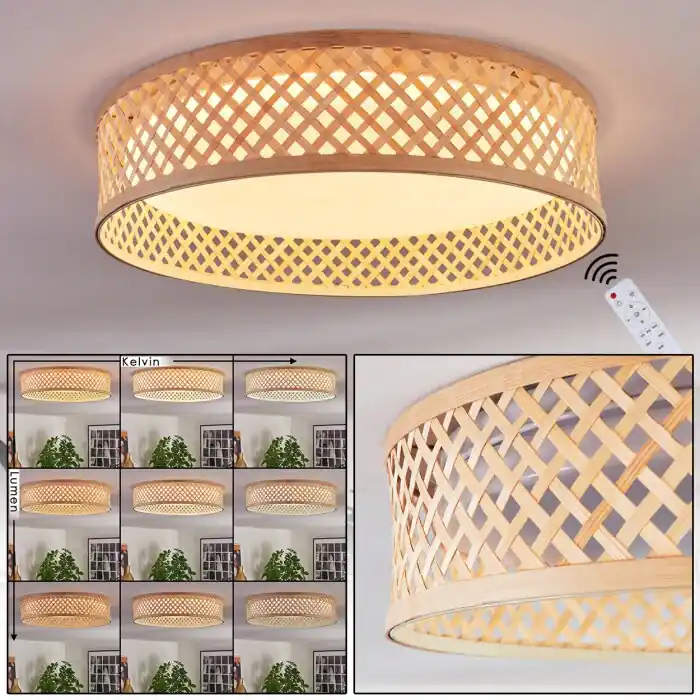 Barroco Plafondlamp LED Natuurlijke kleuren, Wit, 1-licht, Afstandsbediening Gereduceerde Prijs