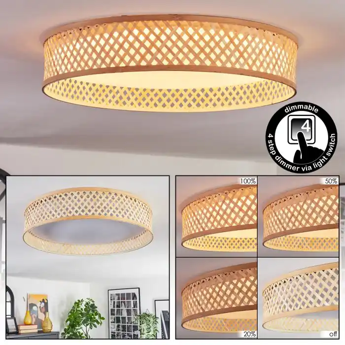 Direct Verzonden Barroco Plafondlamp LED Natuurlijke kleuren, Wit, 1-licht