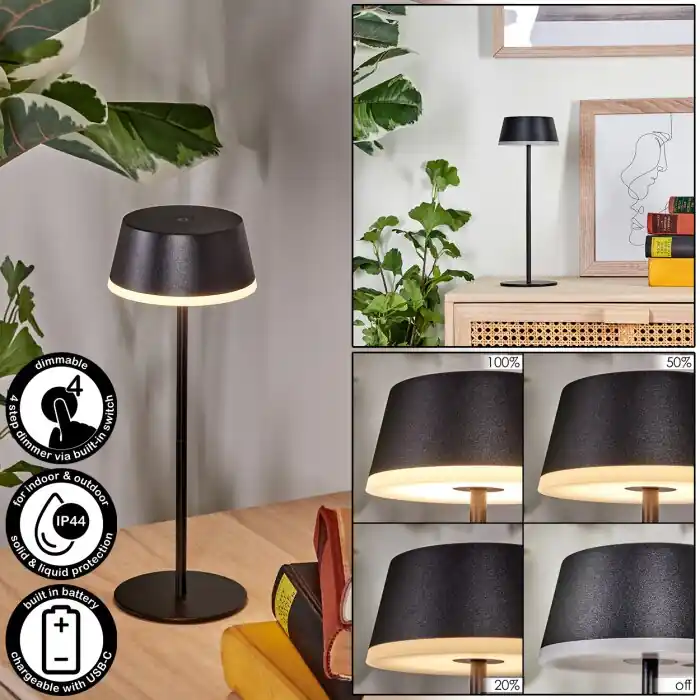 Romdrup Buiten tafellamp, Tafellamp LED Zwart, 1-licht Uitverkoop