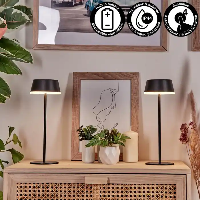 Romdrup Buiten tafellamp, Tafellamp LED Zwart, 1-licht Fabrieksprijs