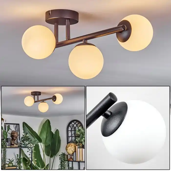 Beste Prijs Chehalis Plafondlamp, Kogellampje Wit, 3-lichts