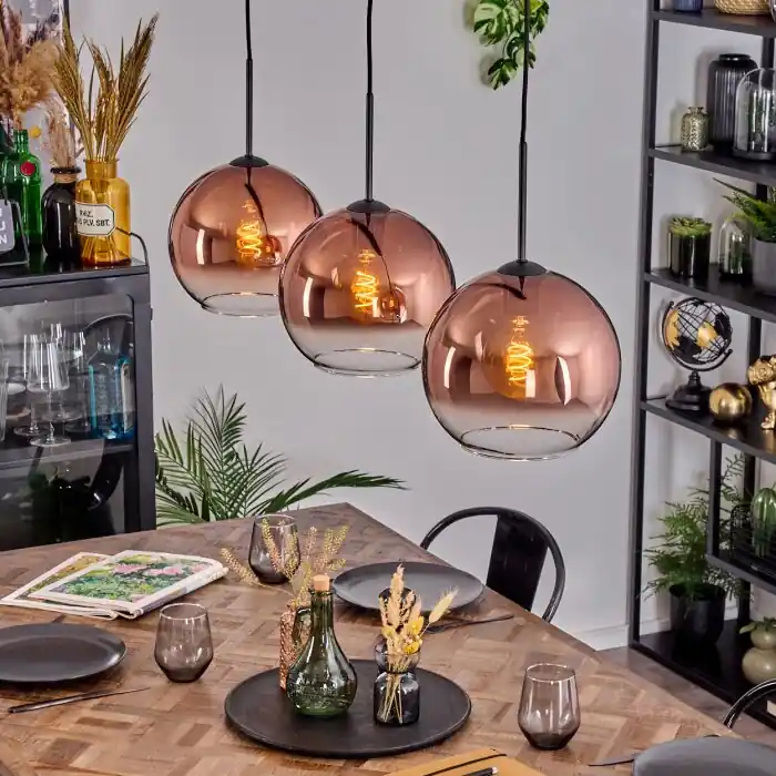 Koyoto Hanglamp, Kogellampje, Hanglamp Zwart, 3-lichts Gratis Retour