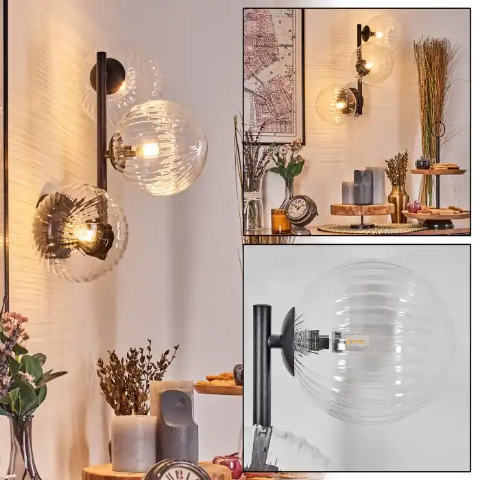 Goedkoop Chehalis Kogellampje, Wandlamp 33 cm Duidelijk, 3-lichts