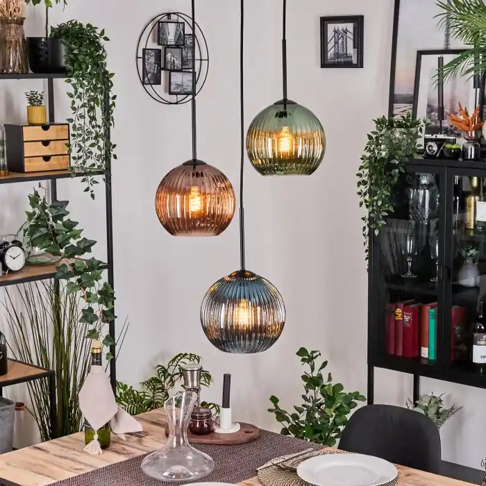 Koyoto Hanglamp, Kogellampje, Hanglamp Zwart, 3-lichts Hoge Kwaliteit