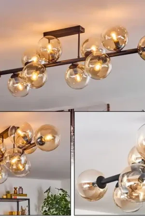 Actieprijs Gastor Plafondlamp, Kogellampje Amber, Duidelijk, 10-lichts