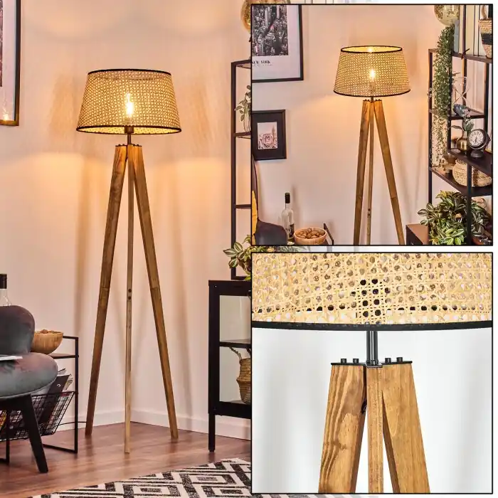 Fabrieksprijs Ramila Staande lamp Natuurlijke kleuren, Zwart, 1-licht