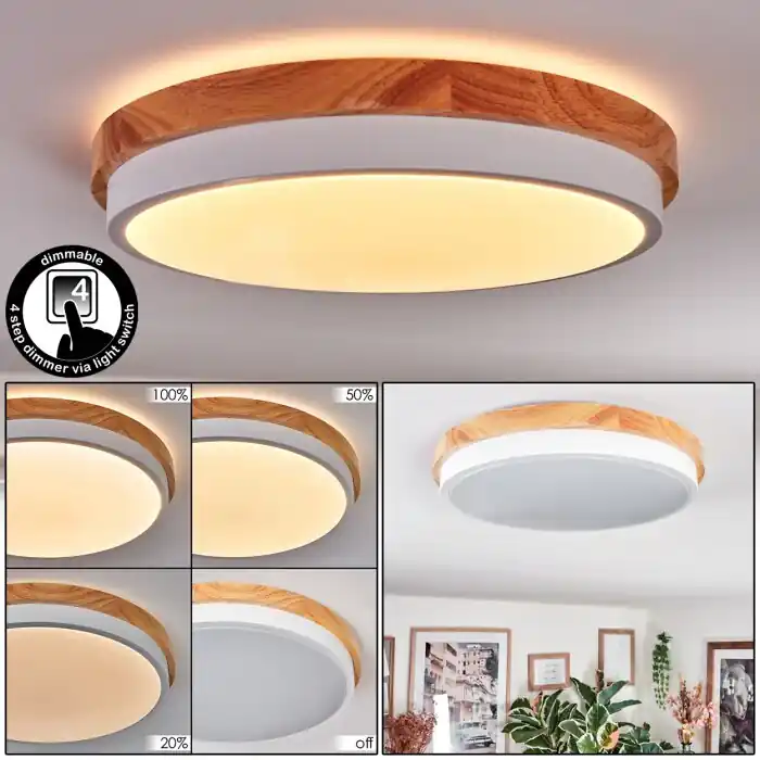 Flitsaanbieding Hiral Plafondlamp, Paneel LED Natuurlijke kleuren, Wit, 1-licht
