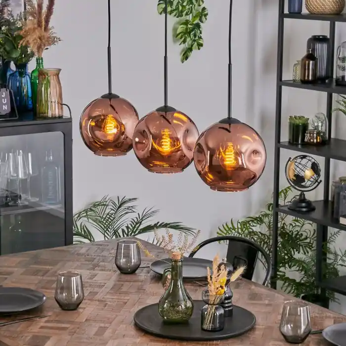 Ripoll Hanglamp, Kogellampje, Hanglamp Koperkleurig, 3-lichts Must-Have