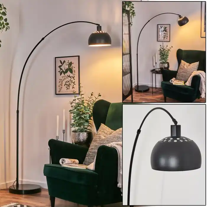 Rechtstreeks Van De Fabrikant Baloca Staande lamp, Booglampen Zwart, 1-licht