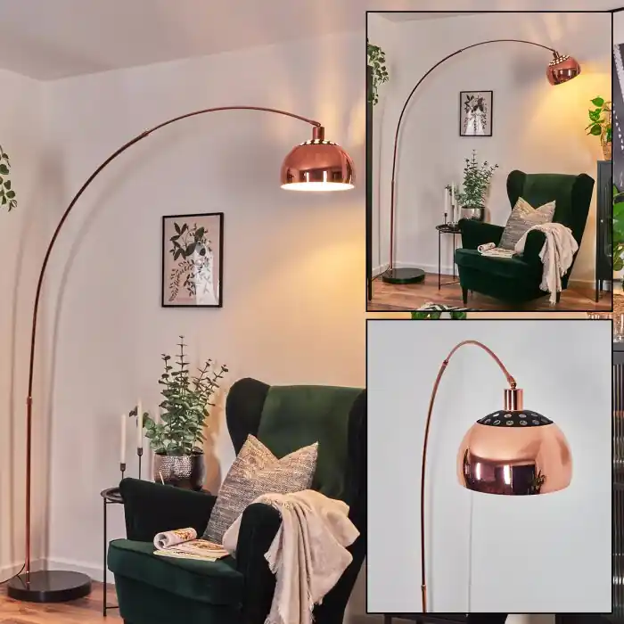 Fabrieksprijs Baloca Staande lamp, Booglampen Koperkleurig, Zwart, 1-licht
