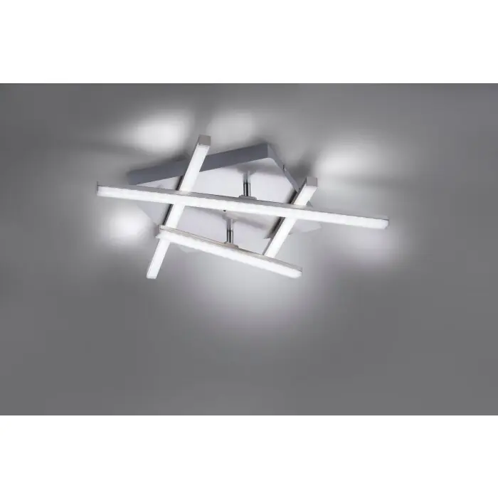 Weekendaanbieding Leuchten-Direkt LOLA-SIMON Plafondlamp LED roestvrij staal, 2-lichts, Afstandsbediening, Kleurwisselaar