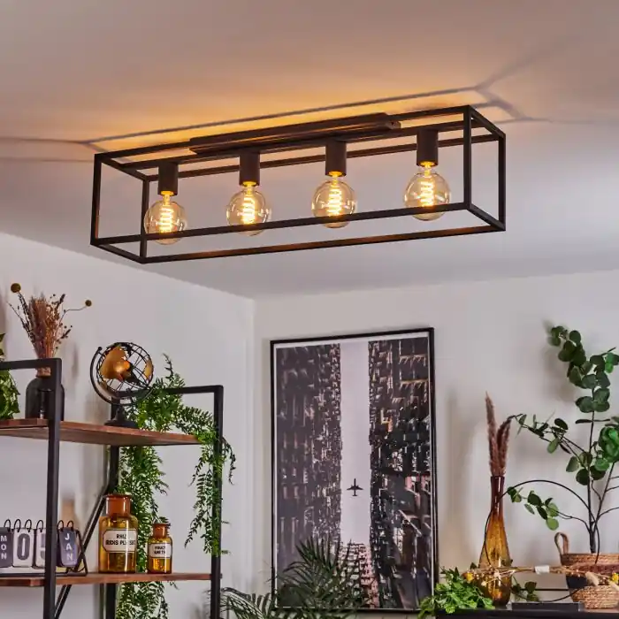 Weekendaanbieding Wick Plafondlamp Zwart, 4-lichts