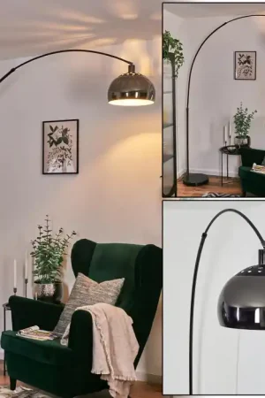 Aanbieding Baloca Staande lamp, Booglampen Chroom, Zwart, 1-licht
