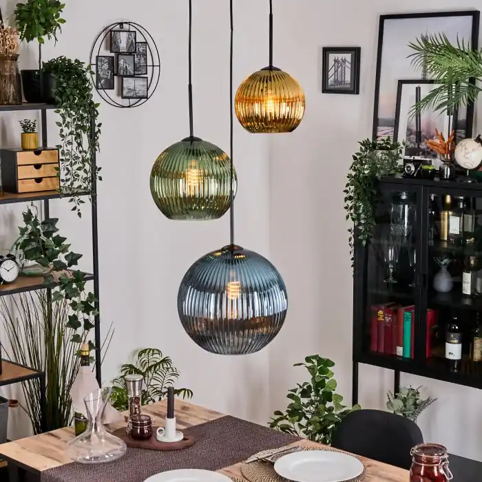 Fabrieksprijs Koyoto Hanglamp, Kogellampje, Cluster hanglamp 30 cm Blauw, Goud, Groen, 3-lichts