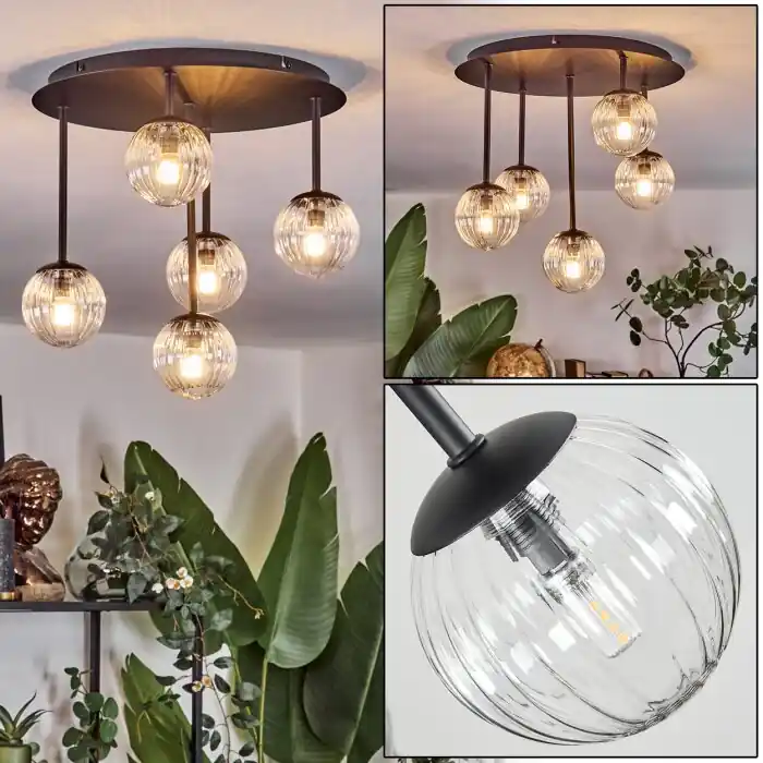 Chehalis Plafondlamp, Kogellampje Duidelijk, 5-lichts Favoriet