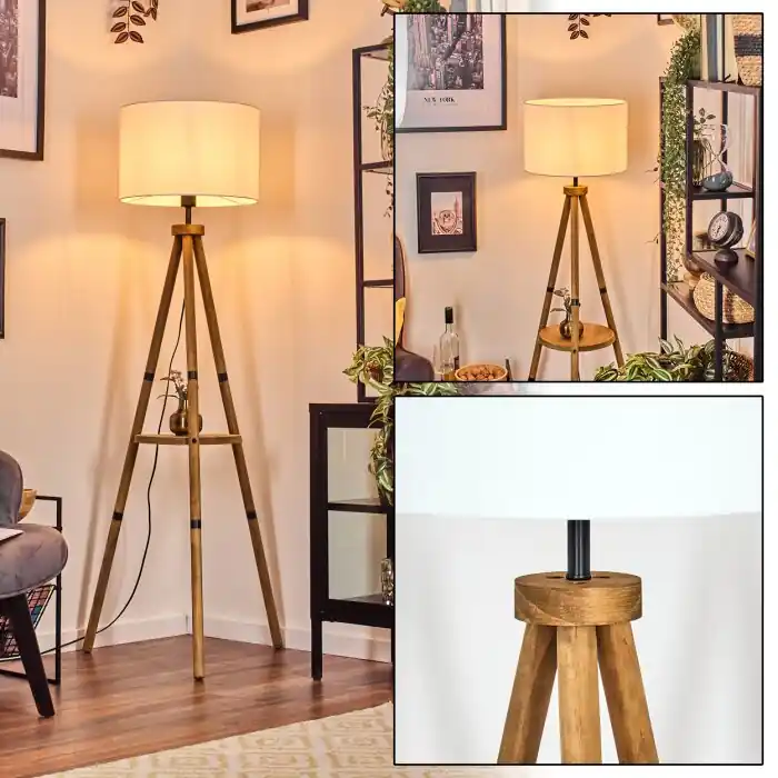 Laatste Versie Soungou Staande lamp Bruin, Natuurlijke kleuren, Zwart, 1-licht