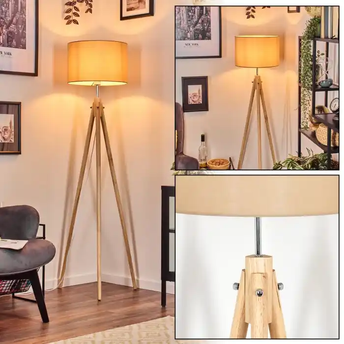 Laatste Versie Soungou Staande lamp Chroom, Natuurlijke kleuren, 1-licht