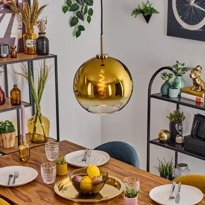 Koop Vandaag Koyoto Hanglamp, Kogellampje, Hanglamp Goud, Zwart, 1-licht