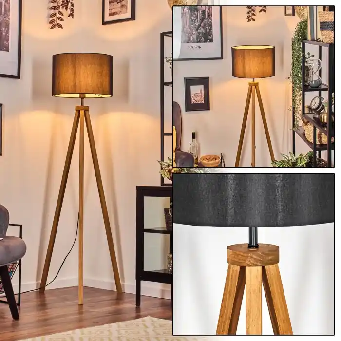 Actieprijs Soungou Staande lamp Natuurlijke kleuren, Zwart, 1-licht