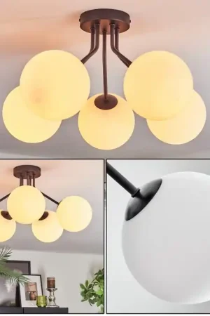 Actieprijs Gastor Plafondlamp, Kogellampje 52 cm Wit, 5-lichts