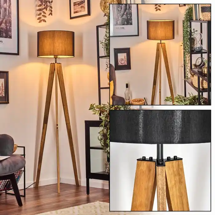 Uitverkoop Soungou Staande lamp Natuurlijke kleuren, Zwart, 1-licht