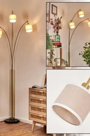 Actieprijs Bassagoda Staande lamp Messing, Zwart, 3-lichts