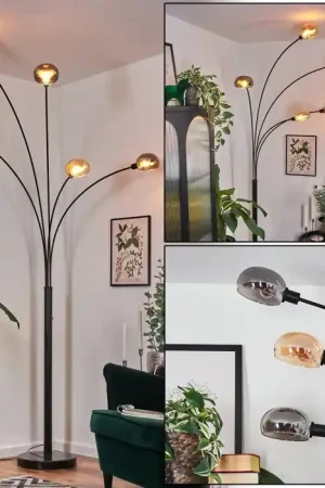 Aanbieding Nikkala Staande lamp Zwart, 5-lichts